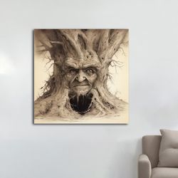Tree with a human face, Canvas painting,  Canvas Wall Art,Art Modern Decor Ideas for Your Home and Office,With different