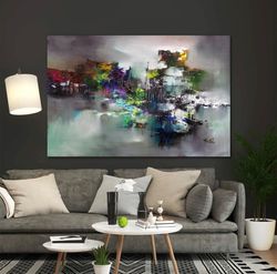 Abstract Canvas Painting, Wall Art, Canvas Art, Modern Abstract Wall Art, Oil Painting, Modern Color Canvas