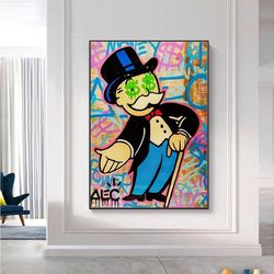 Alec Monopoly Graffiti Art Canvas Paintings On The Wall Art Posters And Prints Wall Picture For Living Room Decor Cuadro