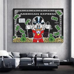 American Express Scrooge McDuck Canvas Painting Disney Graffiti Millionaire Money Street Art Posters And Prints For Livi