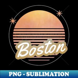 boston ll retro 80s moon - Retro PNG Sublimation Digital Download - Perfect for Sublimation Art