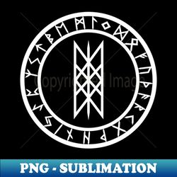 Web of Wyrd  Rune Circle White - High-Quality PNG Sublimation Download - Revolutionize Your Designs