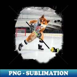 Shiba Inu Dog Playing Ice Hockey - Instant Sublimation Digital Download - Instantly Transform Your Sublimation Projects
