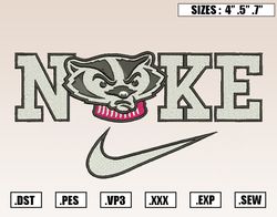 Nike Wisconsin Badgers Embroidery Designs,NCAA Embroidery,Logo Sport Embroidery,Sport Embroidery,Digital Download