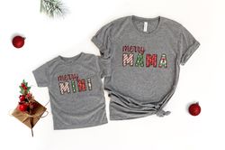 Mommy And Me Christmas Shirt, Merry Mama, Merry Mini, Matching Christmas Tees, Mommy And Me Outfits, Christmas Outfit, M