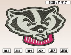 Wisconsin Badgers Mascot Embroidery Designs,NCAA Embroidery,Logo Sport Embroidery,Sport Embroidery,Digital Download