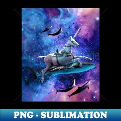Unicorn Riding Shark In Space - High-Quality PNG Sublimation Download - Vibrant and Eye-Catching Typography