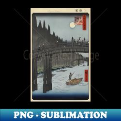 Utagawa Hiroshige - Kyobashi Bridge - Vintage Sublimation PNG Download - Enhance Your Apparel with Stunning Detail