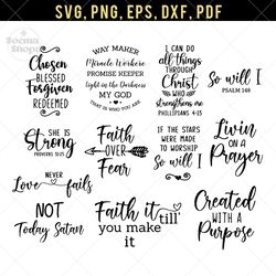 Christian Word SVG, Quotes SVG, PNG Clipart, Compatible with Cricut and Cutting Machine