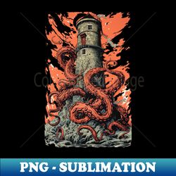 Eldritch Illumination - Lovecraftian Lighthouse - Signature Sublimation PNG File - Fashionable and Fearless