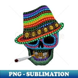 smoking love skull  tattoo skulls  acid henna skull with hat  sugar skull psychedelic - digital sublimation download file - perfect for personalization
