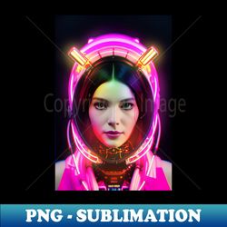 Neo Waifu - Pink  Yellow Cyberpunk Bear - Vintage Sublimation PNG Download - Unleash Your Creativity