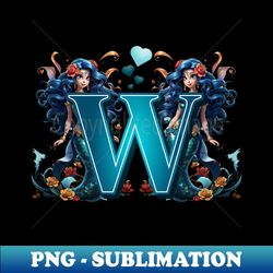 Mermaid Alphabet The Letter W - Creative Sublimation PNG Download - Transform Your Sublimation Creations
