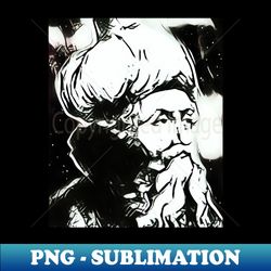 Ibn Arabi Black And White Portrait  Ibn Arabi Artwork 3 - Unique Sublimation PNG Download - Defying the Norms