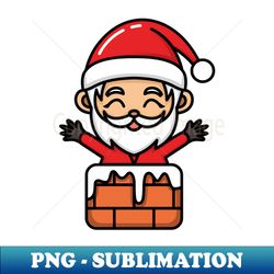 kawaii doodle santa chimney - Modern Sublimation PNG File - Instantly Transform Your Sublimation Projects