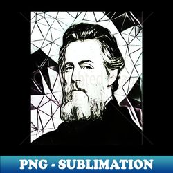 Herman Melville Black and White Portrait  Herman Melville Artwork 4 - Trendy Sublimation Digital Download - Unleash Your Creativity