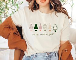 Merry and Bright, Women's Christmas shirt, Womans Holiday Shirt, Christmas Gift, Chic Winter Shirt, Cute Holiday Tee, Gi