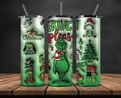 Christmas 20oz Tumbler Wrap PNG, Christmas 3D Inflated Puffy Tumbler Wrap Png, Grinchmas 20oz Png 119
