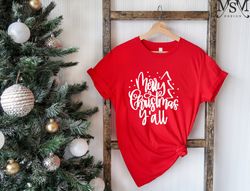 Merry Christmas Yall Shirt, Funny Christmas Shirt, Christmas Shirt For Women, Christmas Tee, Shirts For Christmas,Cute M