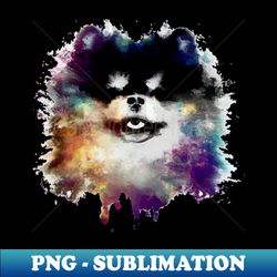 Adorable Pomeranian Puppy Floof Stencil Art Piece - Exclusive PNG Sublimation Download - Bring Your Designs to Life