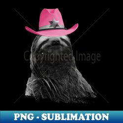 Sloth Wearing Pink Cowboy Hat Cowgirl - Aesthetic Sublimation Digital File - Unleash Your Creativity