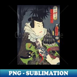 Samurai With Tattoos And Eagle Kimono - Traditional Japanese Ukiyo-e Woodblock Print From 1800s - Special Edition Sublimation PNG File - Bold & Eye-catching