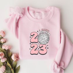 2023 disco ball sweatshirt and hoodie, happy new year shirt, new year 2023 shirt, disco ball shirt, new year sweatshirt,