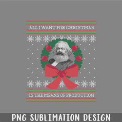 Karl Marx Seize the Means of Production Funny Ugly Christmas Sweater PNG, Christmas PNG
