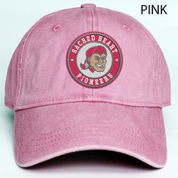 Sacred Heart Pioneers NCAA Embroidered Distressed Hat, NCAA Sacred Heart Pioneers Logo Embroidered Hat, Baseball Cap