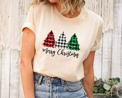 Merry Christmas Shirt, Womens Christmas Crewneck, Womens Christmas Sweatshirt, Christmas Tree Sweatshirt,  1