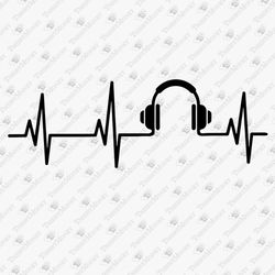 Music Heartbeat Headphones Love Music Decal EKG Head Phones Cricut SVG Cut File