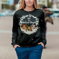 Winter Shetland Sheepdog Sweater, Unisex Sweater, Sweater For Dog Lover
