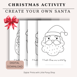 Christmas Activity Create Your Own Santa Preschool Christmas Activities Christmas Fun Game for Kids Printable Christmas