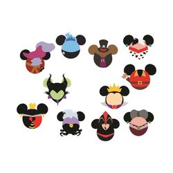 Disney Villains Mickey Head Svg Bundle, Trending Svg, Disney Villains Svg, Villains Svg, Mickey Head Svg, Villains Mouse