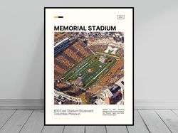 Memorial Stadium Missouri Tigers Poster NCAA Art NCAA Stadium Poster Oil Painting Modern Art Travel -1