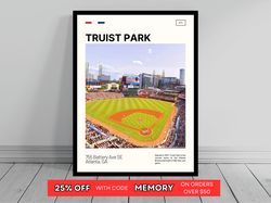 Truist Park Atlanta Braves Poster Ballpark Art MLB Stadium Poster Oil Painting Modern Art Travel Art