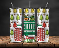 Grinchmas Christmas 3D Inflated Puffy Tumbler Wrap Png, Christmas 3D Tumbler Wrap, Grinchmas Tumbler PNG 133