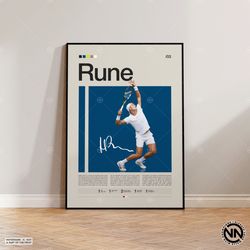 Holger Rune Poster, Tennis Poster, Motivational Poster, Sports Poster, Modern Sports Art, Tennis Gifts, Minimalist Poste
