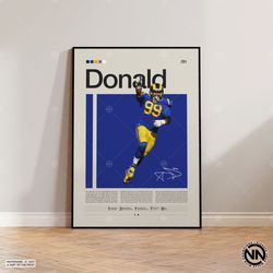 Aaron Donald Poster, LA Rams Poster, Rams Fan Gift, NFL Poster, Sports Poster, Football Poster, NFL Wall Art, Sports Bed