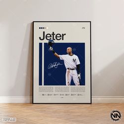 Derek Jeter Poster, New York Yankees Poster, Baseball Prints, Sports Poster, Baseball Player Gift, Baseball Wall Art, Sp