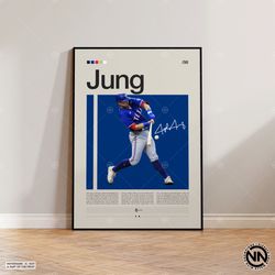 Josh Jung Poster, Texas Rangers Poster, Baseball Prints, Sports Poster, Baseball Player Gift, Baseball Wall Art, Sports