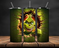 Grinchmas Christmas 3D Inflated Puffy Tumbler Wrap Png, Christmas 3D Tumbler Wrap, Grinchmas Tumbler PNG 29