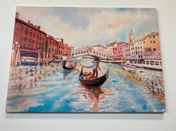 Venice Wall Art, Oil Painting, Landscaper Wall Art, Italy Wall Decor, Wall Art Canvas, Venice Cityscape, Grand Canal Can
