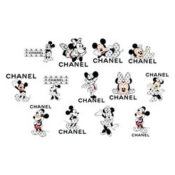 Mickey mouse Chanel Bundle Svg, Disney Mickey Svg, Minnie Svg, Chanel logo Svg, Fashion brand Svg, Digital download