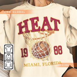 miami basketball vintage shirt, heat 90s basketball graphic tee, retro for women and men basketball fan ptp0910