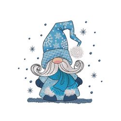 Winter Gnome Embroidery Design, 3 sizes, Instant Download