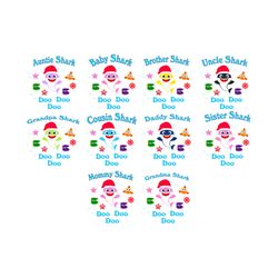 Baby Shark Christmas Bundle Svg, Shark family Svg, Christmas Shark Svg, Santa Shark Svg, Shark clipart, Digital Download