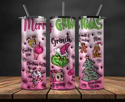 Christmas 20oz Tumbler Wrap PNG, Christmas 3D Inflated Puffy Tumbler Wrap Png, Grinchmas 20oz Png 130