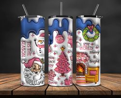 Christmas 20oz Tumbler Wrap PNG, Christmas 3D Inflated Puffy Tumbler Wrap Png, Grinchmas 20oz Png 165