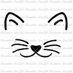 Cat Face -Instant Digital Download - svg, png files included! Kitten Face, Cat Silhouette, Cat SVG, Cat Head SVG, Cat Cu